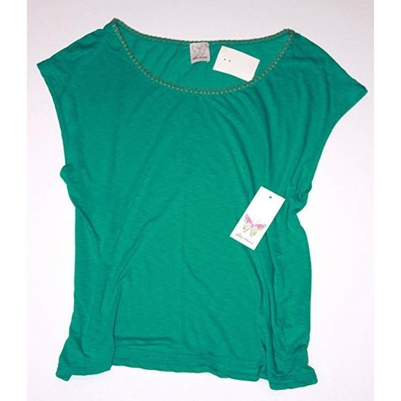 ELLA MOSS Green TOP  Micro MODAL Supima COTTON Blend MADE IN USA ( S ) - Picture 1 of 2